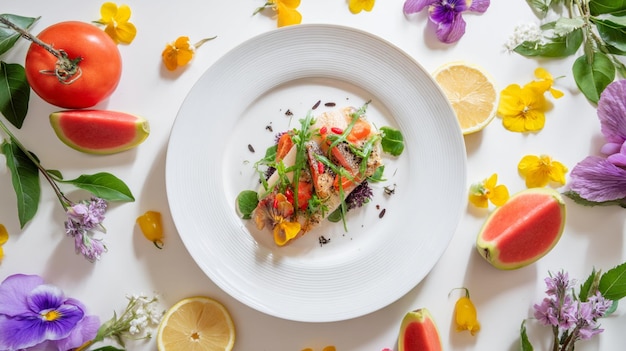 Talerz świeżo przygotowanego dania